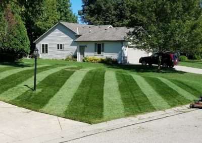 Lawn Stryper lawn striping front yard after